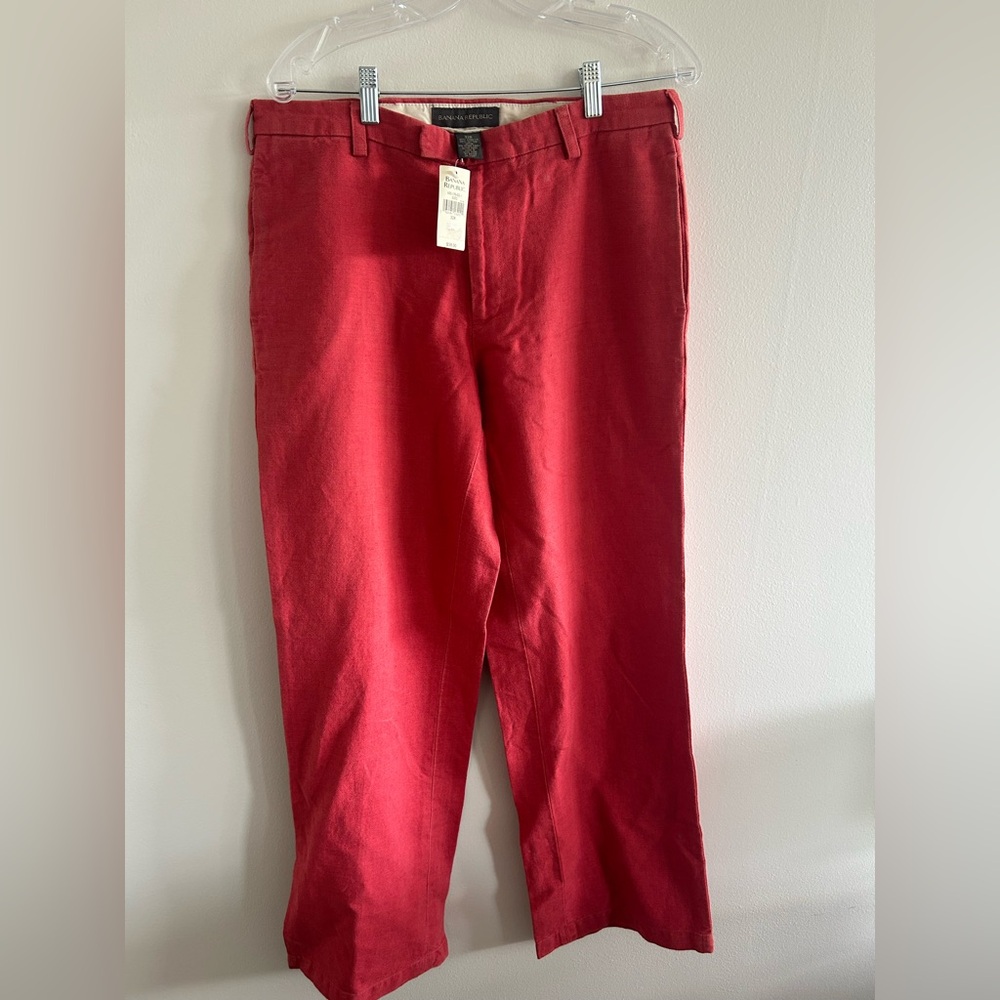Linen & Cotton Vintage Banana Republic Men's Red Pants Size 32R NWT